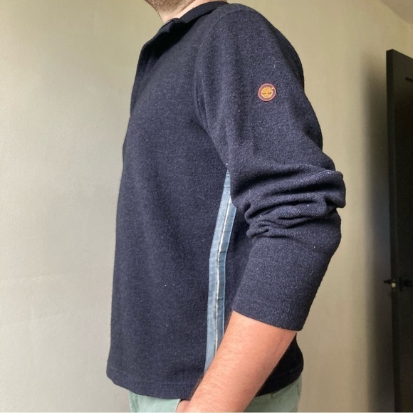 Timberland | Vintage Wool Blend Side Stripe 1/4 Zip Sweater - Picture 2 of 8